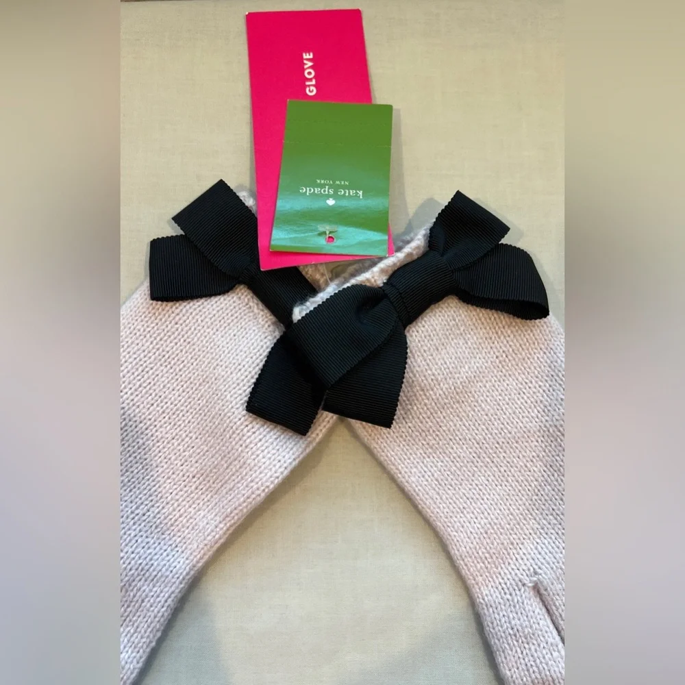 Kate Spade: Grosgrain Bow Glove w/ Touch Tips - Plum Dawn/Black Bow
